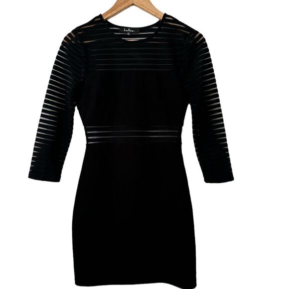LULU'S Perfect Mesh Black bodycon EUC - Picture 1 of 7